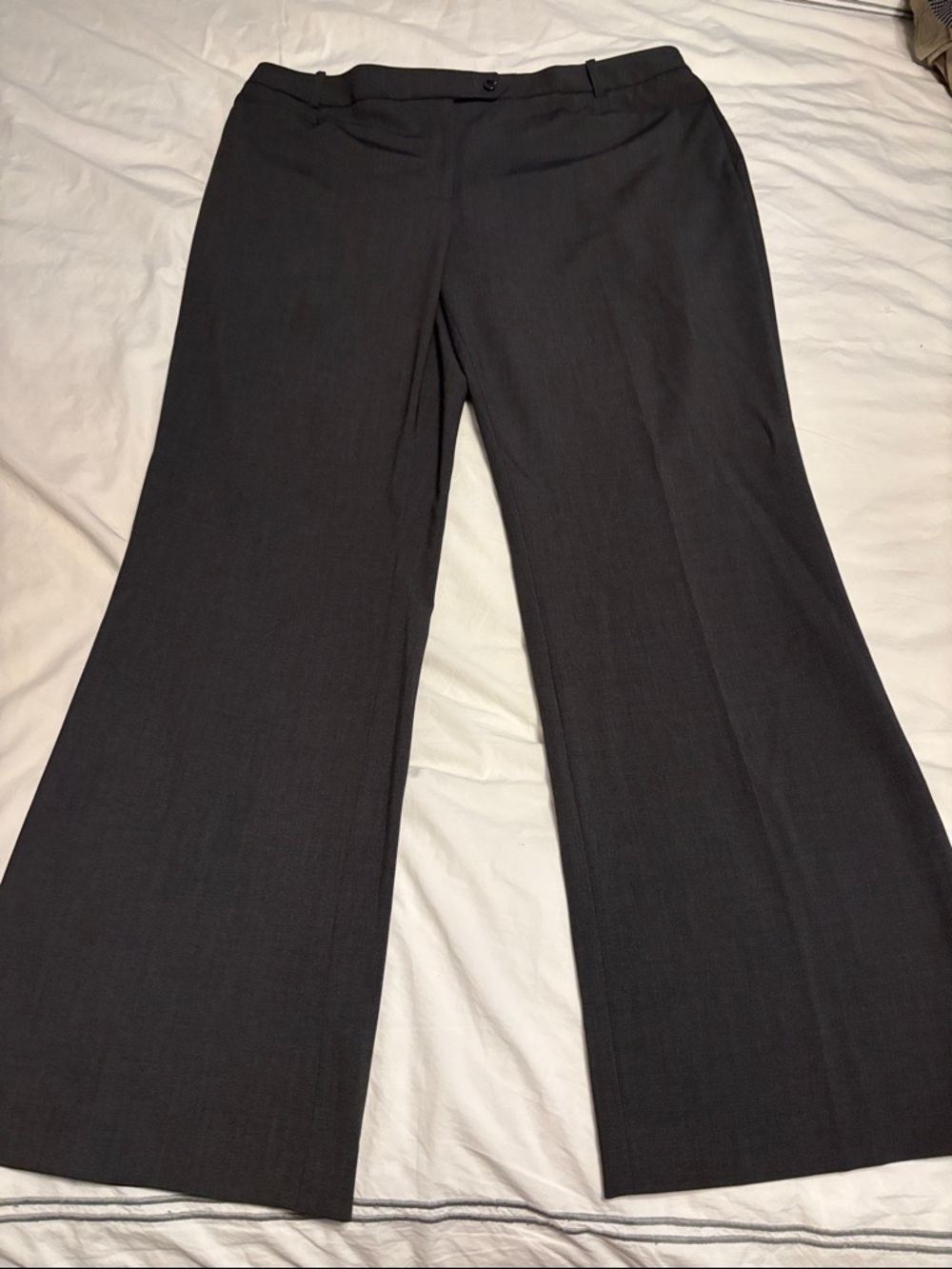 Classic Women's Dark Gray Dress Pants - Tailored Wide Leg